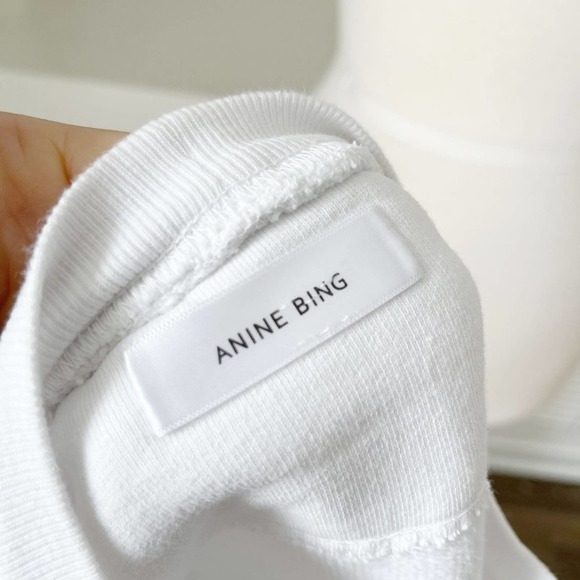 Anine Bing White Ramona Empowerment Crewneck Pullover Sweatshirt Size XS/S - Picture 7 of 11